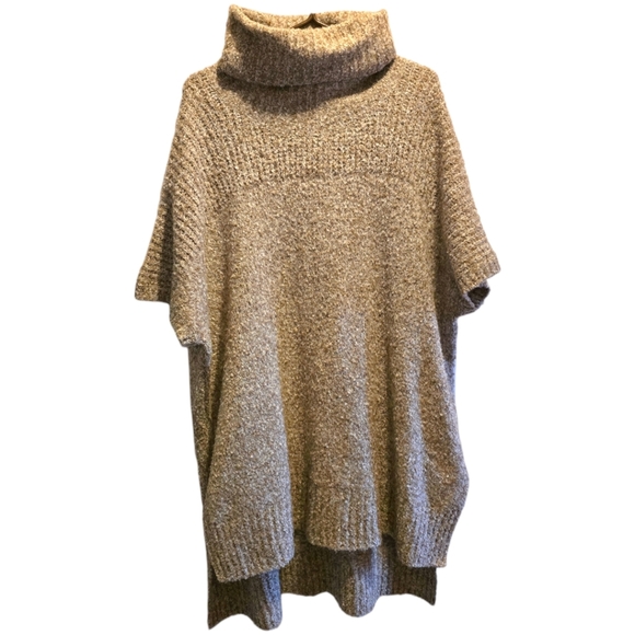 Tunic Style Short Sleeve Sweater Beige/Cream Knitted Plus Size 2X - Picture 1 of 6